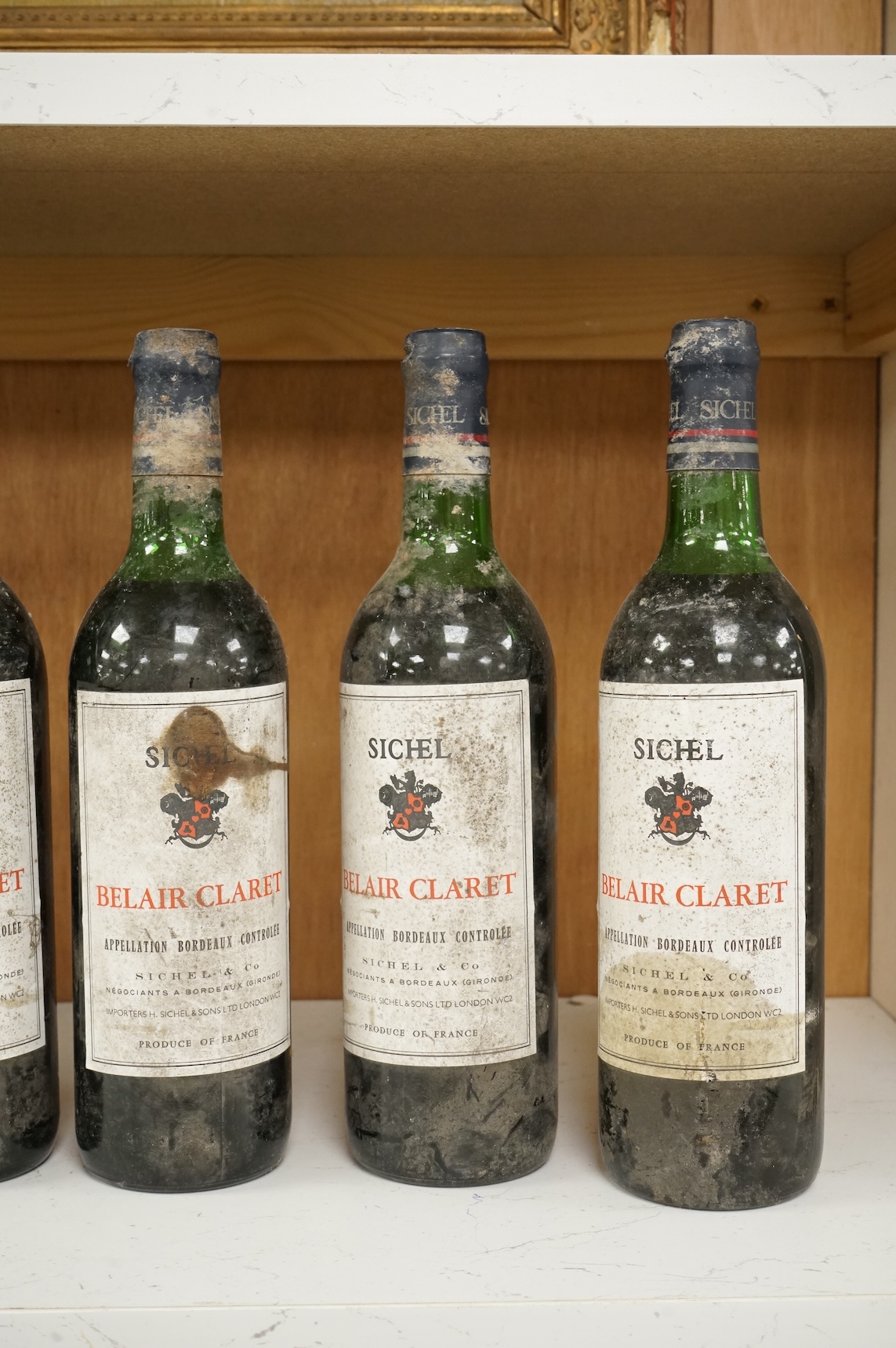 Six bottles of Sichel Belair Claret